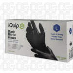 iQuip Textured Black Nitrile Gloves 6mil - Large x 100