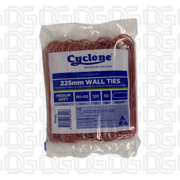 WALL TIE RED GALVANISED 225MM MED DUTY