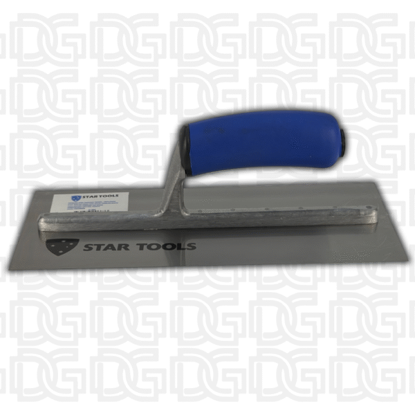 Finishing Trowel - Stainless Steel - 280 x 120 mm - Soft-Grip Cross Grounded Blade - Fully Riveted Through the Shank