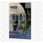Premium Hose Connector and Adaptor Set 4pc Connector Suits:12mm Hose & Tap Adaptor Suits: 25mm & 30mm Taps