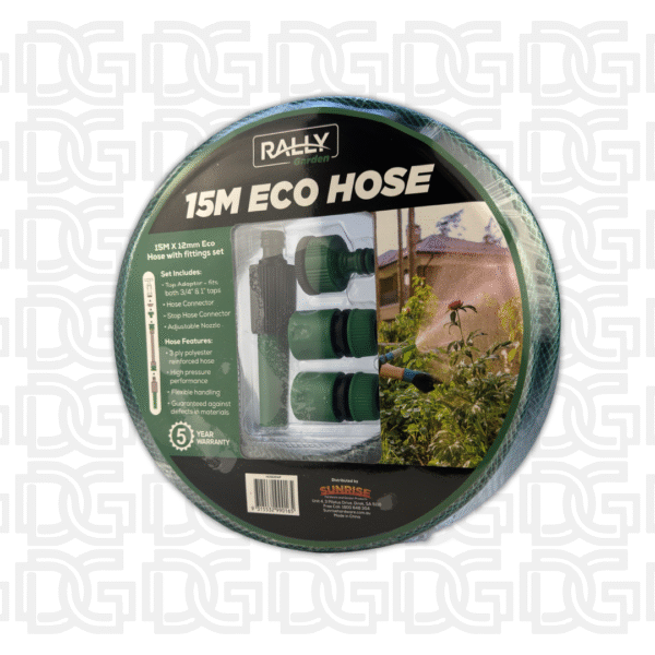 Garden Hose - Eco Hose 15M x 12mm (with Fittings)
